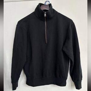 Quarter Zip Pullover Sweatshirt - Black